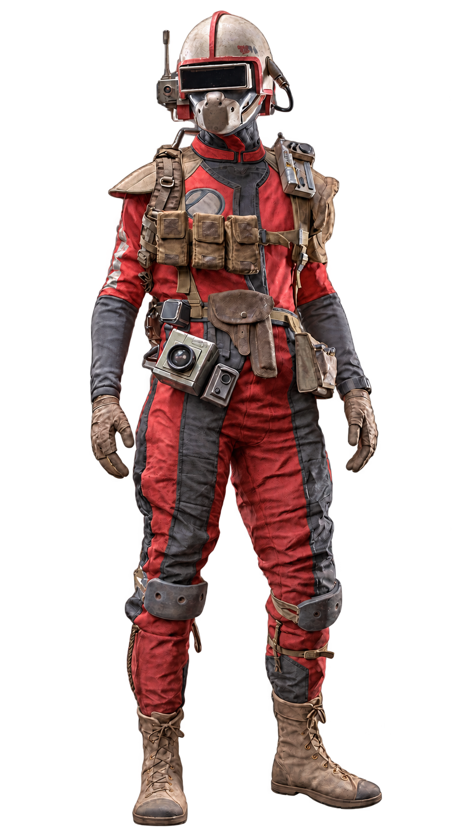 Red-suit ARC Raider used in the VANTA desktop preview
